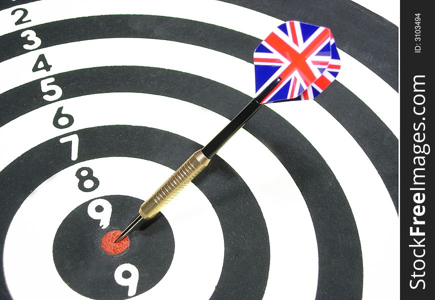 Red point target with dart. Red point target with dart