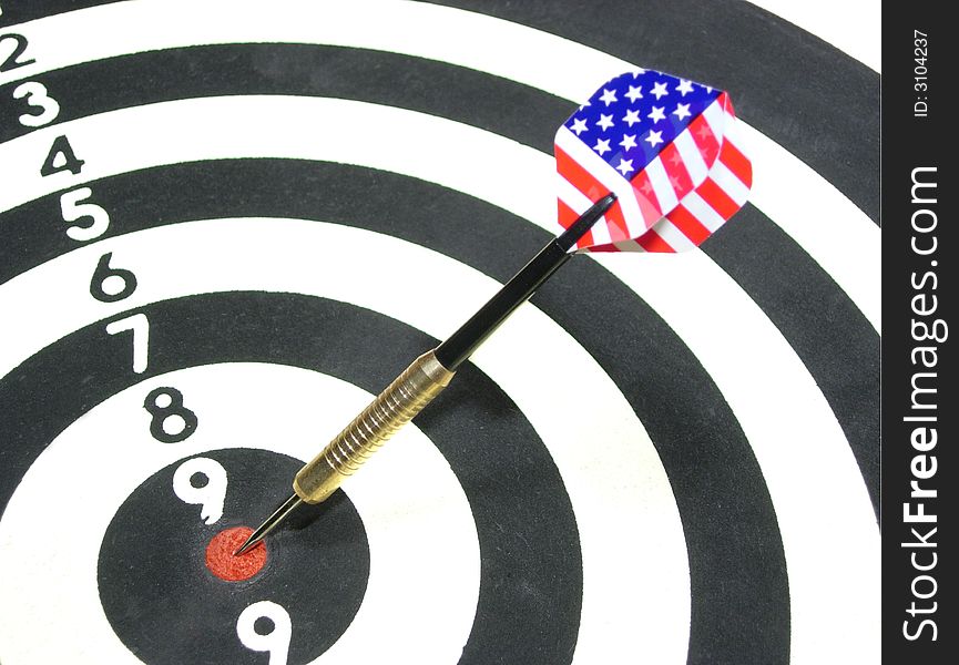 One dart with american flag. One dart with american flag