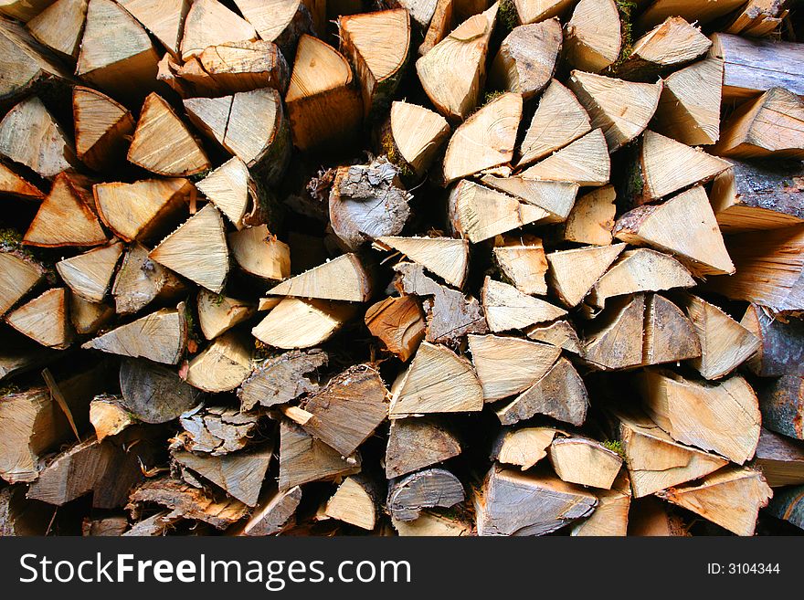 Woodpile Of Fire Wood