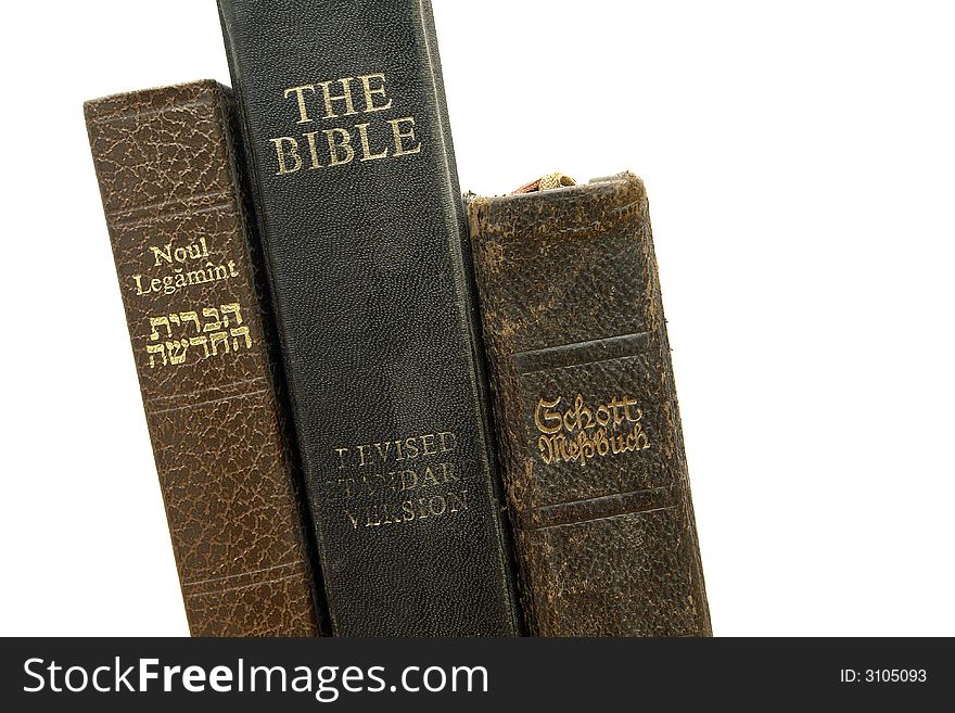 A set of bibles in three different languages