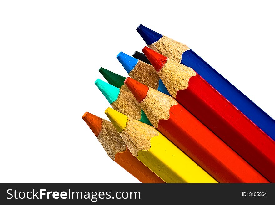 Stack of primary colored crayons. Stack of primary colored crayons