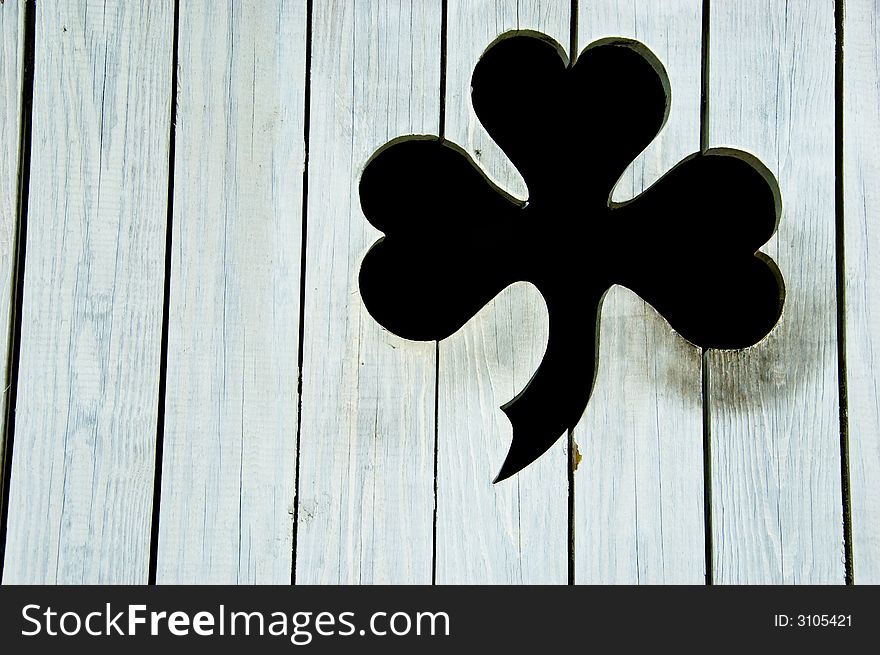 Wooden Lucky Clover Symbol