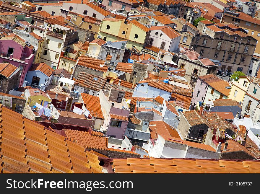 A picturesque italian city seen from a high view