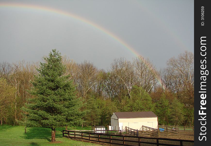 Beutfiul rainbow after a quick summer storm. Beutfiul rainbow after a quick summer storm