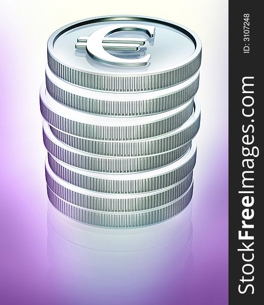 3d illustration concept of coins