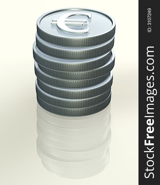 3d illustration concept of coins