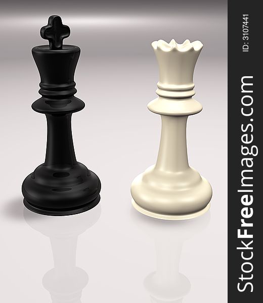 3d  concept illustration of a chess game