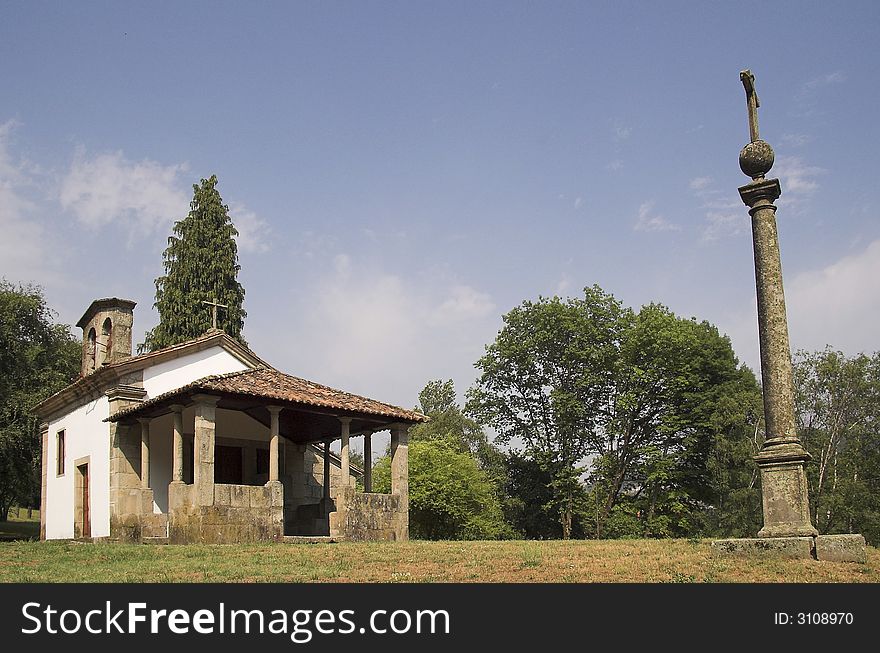 A small catholic shrine situated in the university park in Guimaraes. A small catholic shrine situated in the university park in Guimaraes