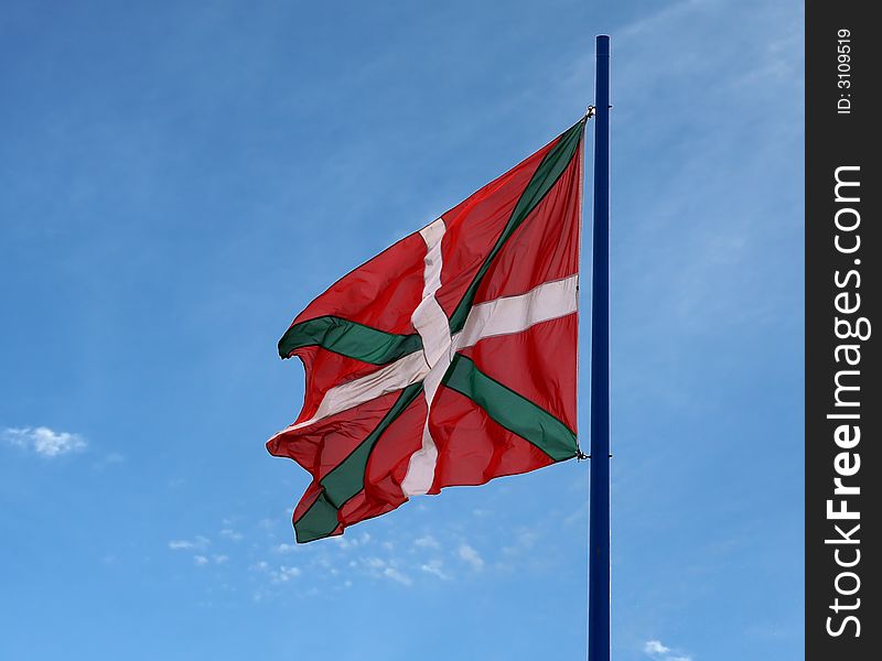 A Basque Country windy flag. A Basque Country windy flag