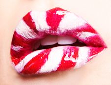 Beautiful Make Up On Lips Stock Images