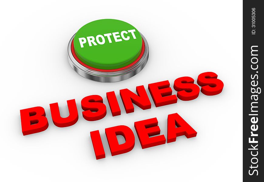 3d button protect business ideas