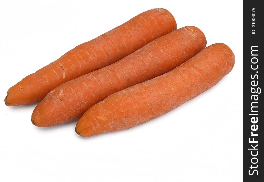 Carrots On A White Background.