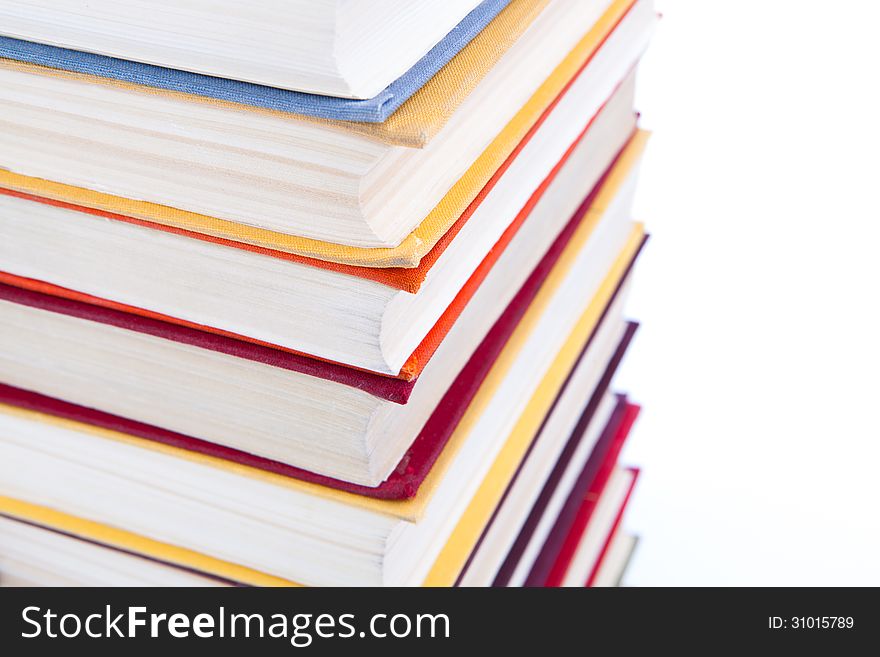 Stack of books on a white background. Stack of books on a white background