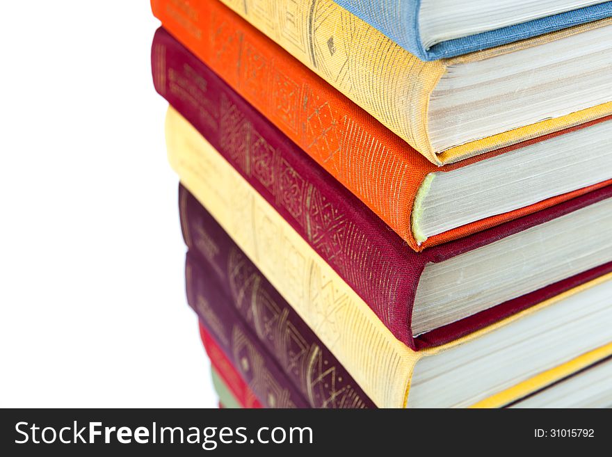 Stack of books on a white background. Stack of books on a white background