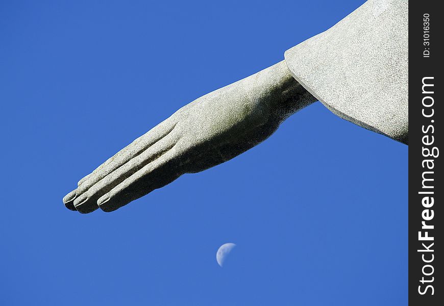 Detail of the hand of Christ statue in Rio De Janeiro