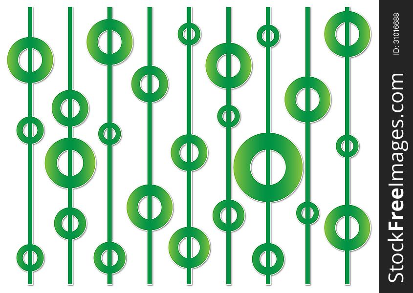 Background of green circles on the straw unevenly distributed. Background of green circles on the straw unevenly distributed