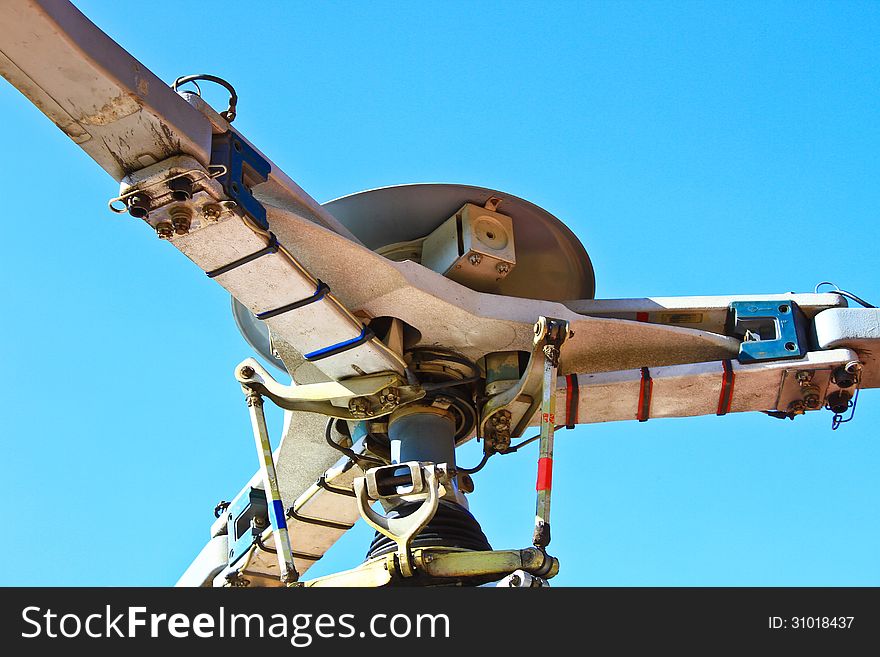 A rotor head of helicopter