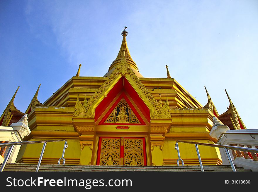 Thai Pagoda is beautiful at Wat Wang Manao, Thailand