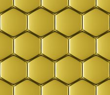Golden Metal Surface Of Hexagons Seamless Background Royalty Free Stock Photography