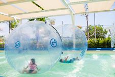 Pool Floating Ball For Children Stock Photo