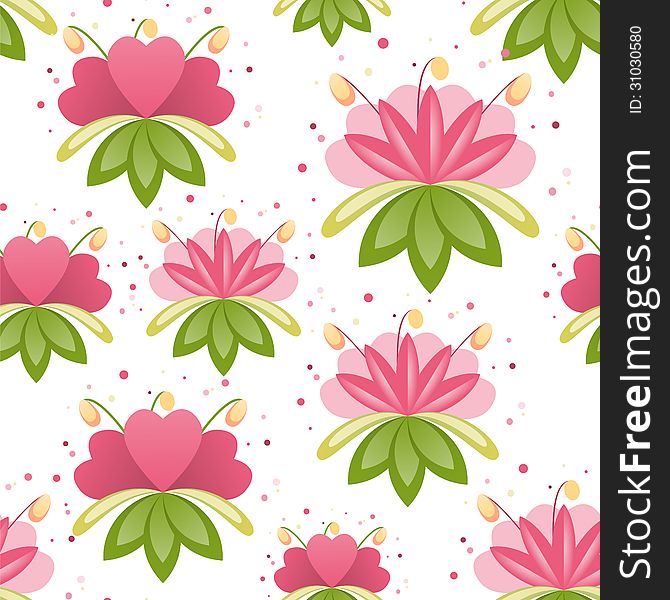 Floral seamless ornament, endless background with flowers. Romantic pattern for fabric, textile. Floral seamless ornament, endless background with flowers. Romantic pattern for fabric, textile.