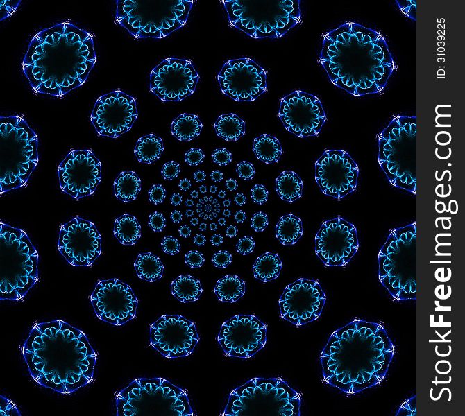 Abstract kaleidoscope of blue color background texture. Abstract kaleidoscope of blue color background texture.