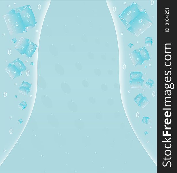 Vector abstract background with falling ice cubes