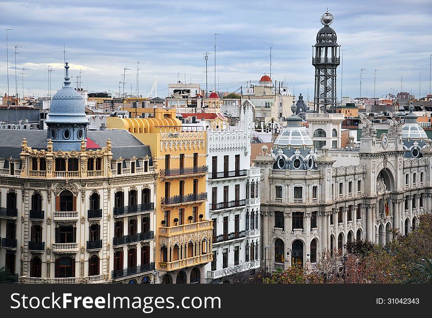 View from fte roof in Valencia, Espana. View from fte roof in Valencia, Espana