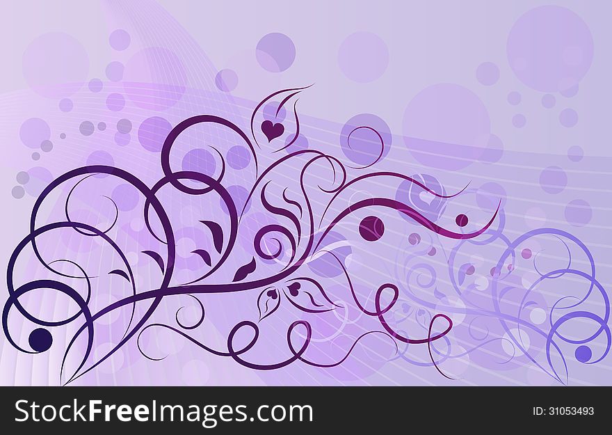 Abstract violet floral background with ccopy space.