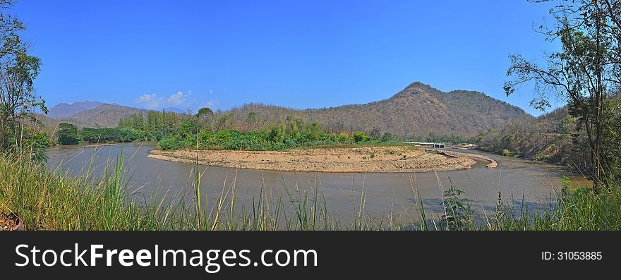 Beautiful Landscape of Thailand : a Curve of 'Jam' River.