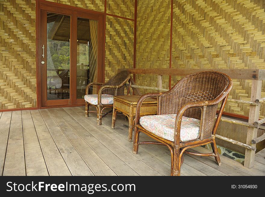 Bamboo And Wicker Chair Living Room