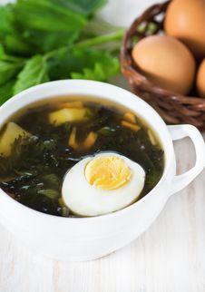 Nettle Soup With Egg Royalty Free Stock Image Nettle Soup With Egg Royalty Free Stock Image