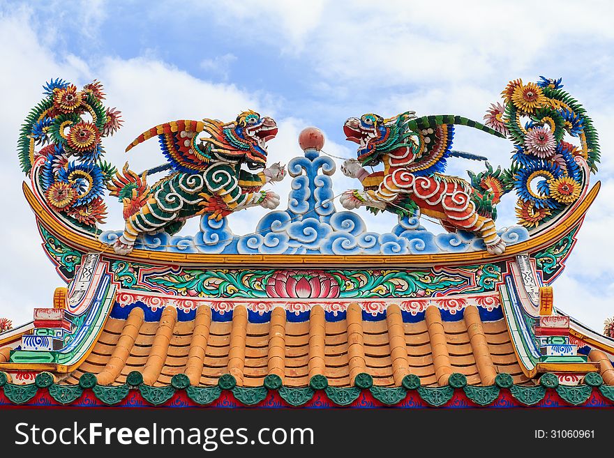 Beautiful chinese style roof decoration.