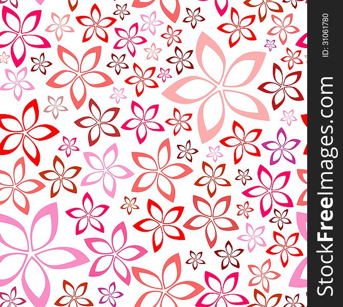 Tender floral pink seamless pattern, vector illustration