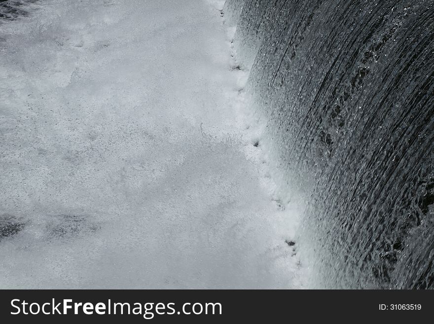 A close-up of a waterfall.