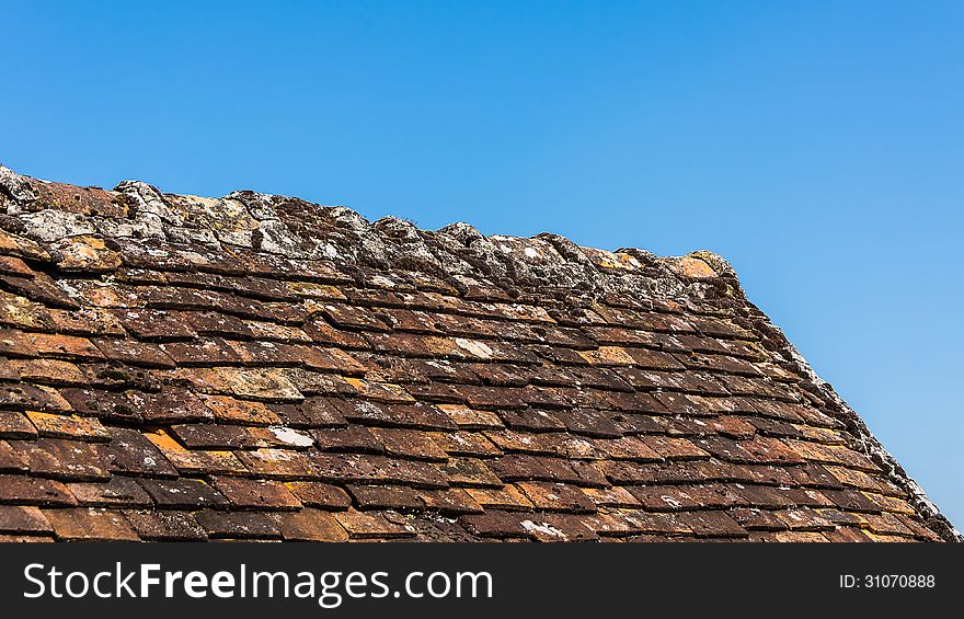 Close Up Of The Roof Of The Old House