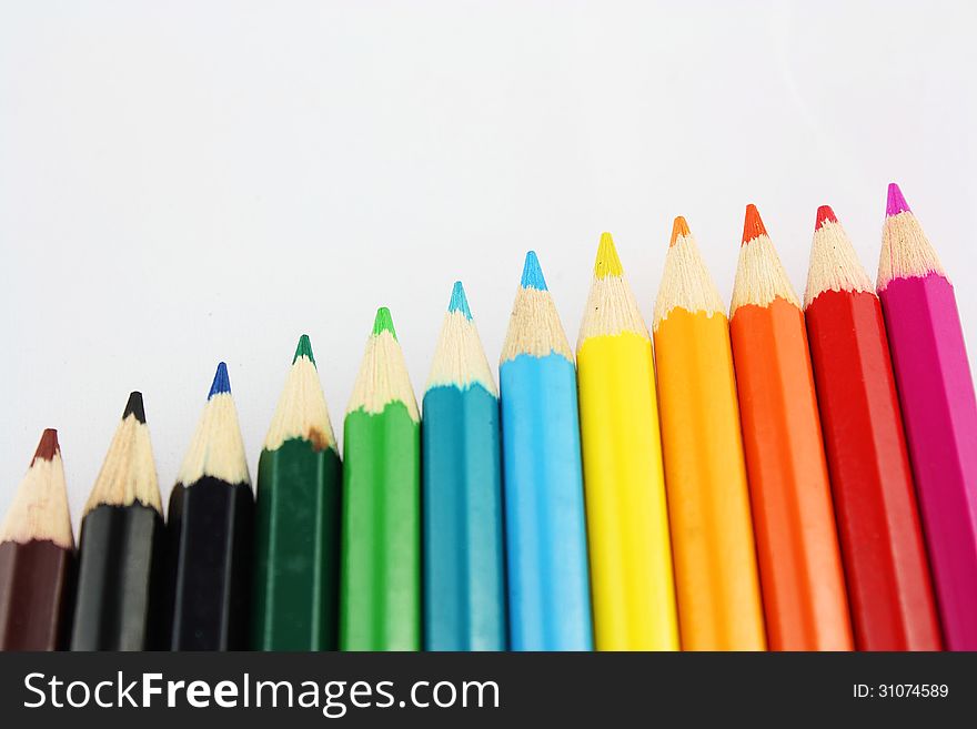 Color pencils with white background. Color pencils with white background