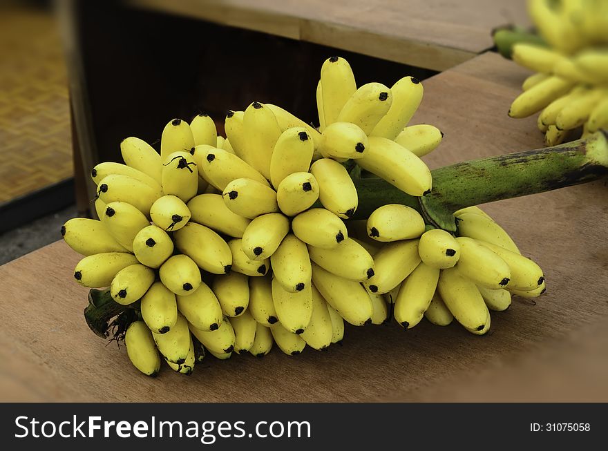 Bunch of bananas in the exhibition of agricultural farmers annual