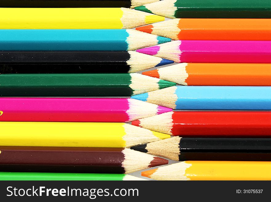 Patten color pencils with white background