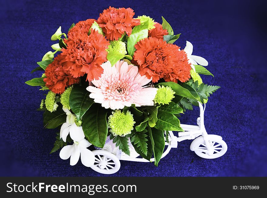 Bouquet of fresh flowers used for decoration at the time