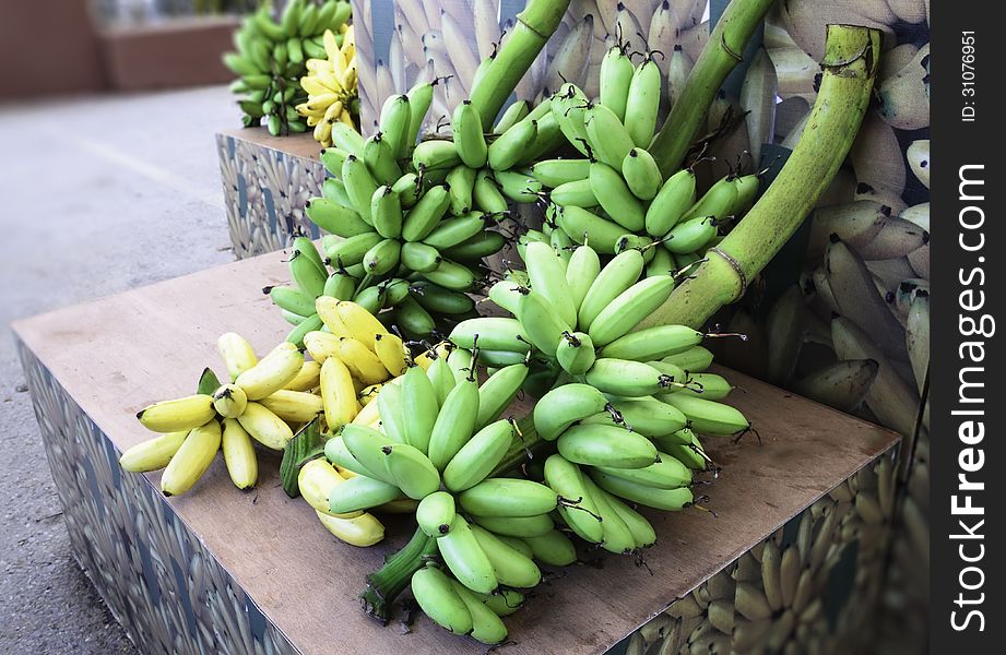 Bunch of bananas in the exhibition of agricultural farmers annual