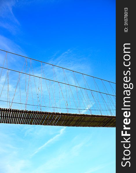 Rope bridge in National Park, Thailand