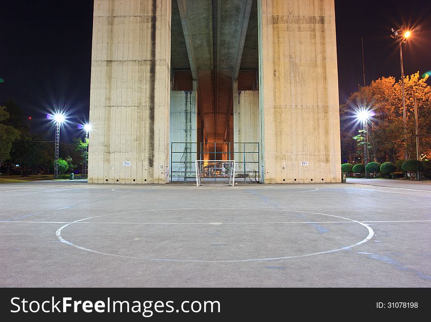 Goal on stone soccer field2