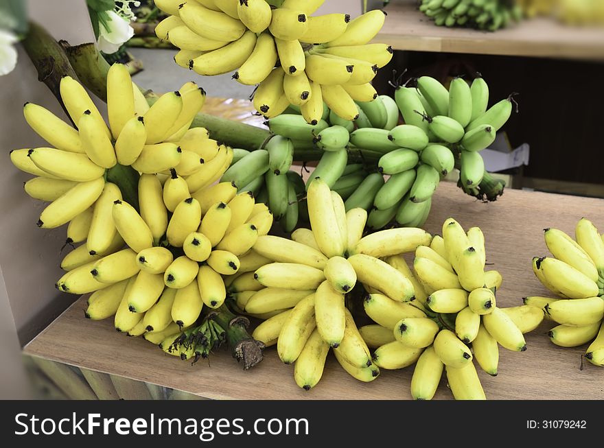 Bunch of bananas in the exhibition of agricultural farmers annual