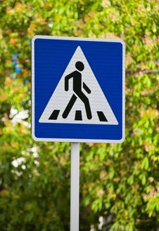 Road Sign Crosswalk Stock Image