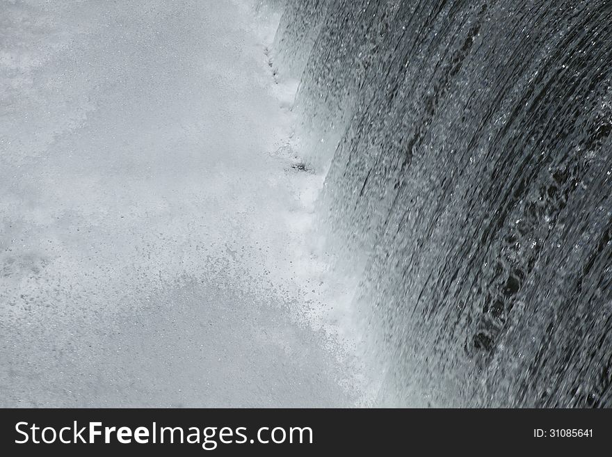 A close-up of a waterfall.