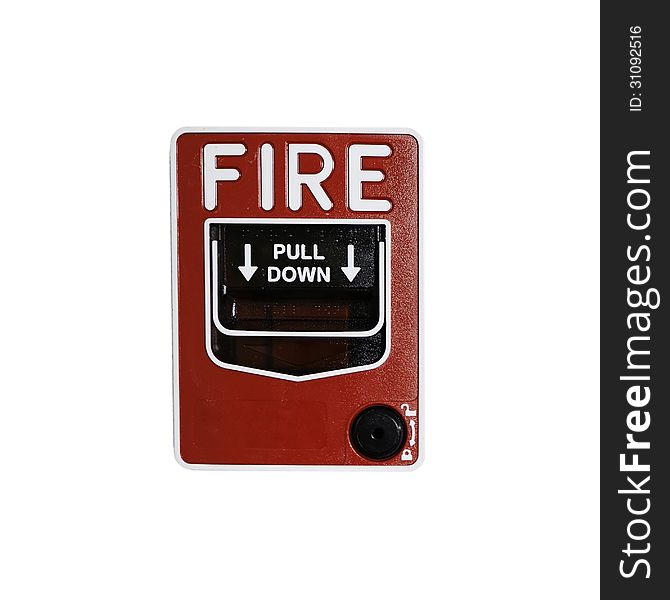 Fire alarm on white background