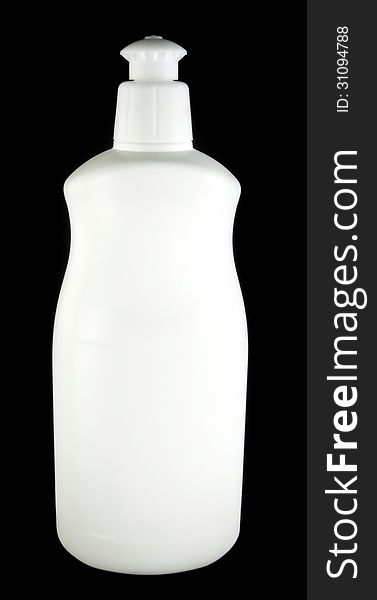 Plastic bottle without label isolated on black background