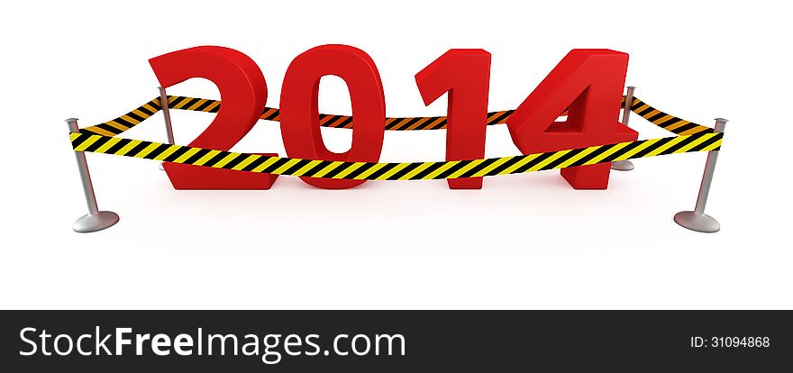 Year 2014 crime scene fenced by police tape. Year 2014 crime scene fenced by police tape