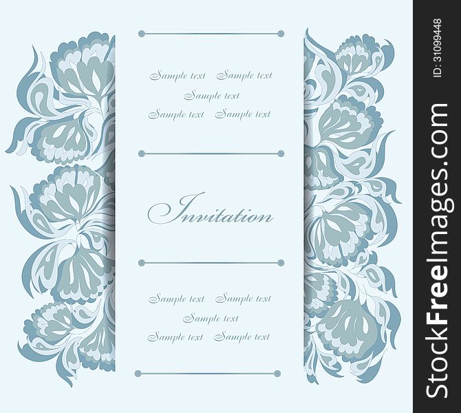 Beautiful invitation card with floral elements